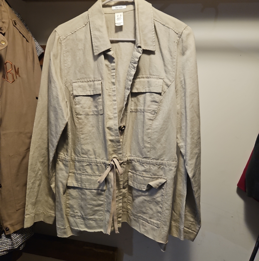 Liz & CO. Sandstone Utility Jacket with Drawstring Waist